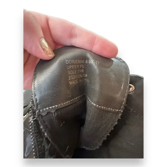 Women’s 11 Bebe Black Dorienne Studded Quilted Lace Up Combat Boot - Picture 10 of 16